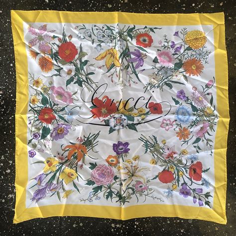 yellow gucci scarf|gucci silk neck scarf.